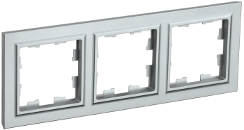Рамка IEK Brite 3 поста, цвет алюминий, арт. BR-M32-K47