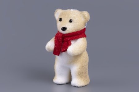 Елочное украшение Мишка 6х12см цвет бежевый Елочное украшение Мишка 6х12см цвет бежевый