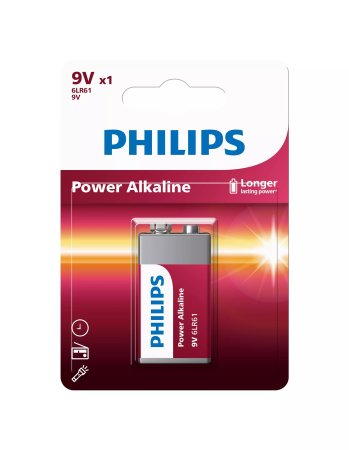 Батарейка щелочная Power Alkaine 6LR61 1шт/уп.