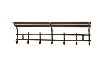 Вешалка настенная 7 крючков антик медь с полкой настенная