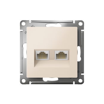Розетка компьютерная двойная Schneider Electric AtlasDesign цвет бежeвый, арт. ATN000285