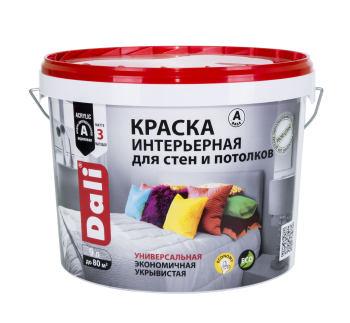 Краска водно-дисперсионная Dali интерьерная белоснежная 9 л