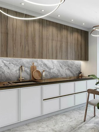 Фартук ПВХ  Мрамор серый 286 300х60