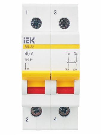 Выключатель нагрузки IEK KARAT 2P 40А арт.MNV10-2-040