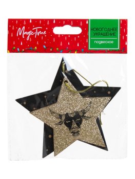 Елочное украшение Телец 12х12см цвет черный