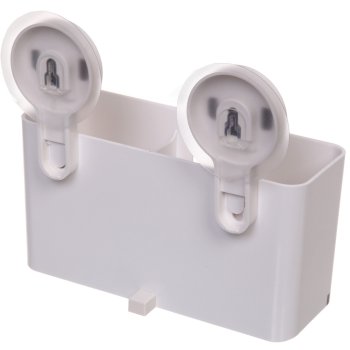 Полка для ванной 1 ярусная прямоугольная цвет белый