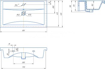 Раковина KIROVIT Фостер фарфор 800мм прямоугольная цвет белый