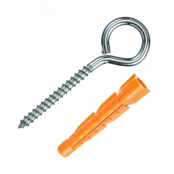 Шуруп-кольцо 4х40 мм с универсальным дюбелем 6х36мм 2 шт