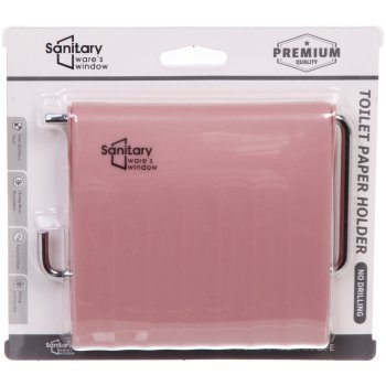 Держатель для туалетной бумаги настенный розовый Сиена с крышкой