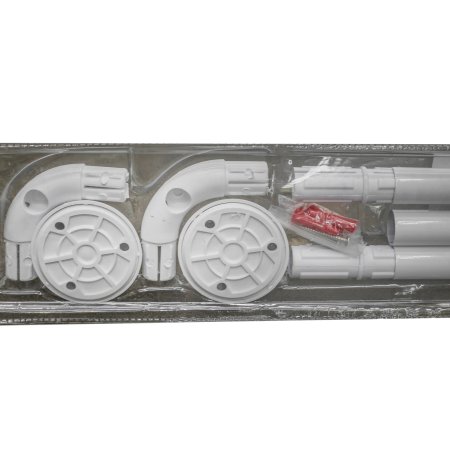 Карниз для ванной угловой Аквалиния 80х 80см нержавеющая сталь цвет белый