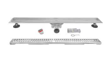 Трап линейный прямой  600х70х50мм хром