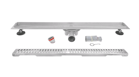 Трап линейный прямой  800х70х50мм хром