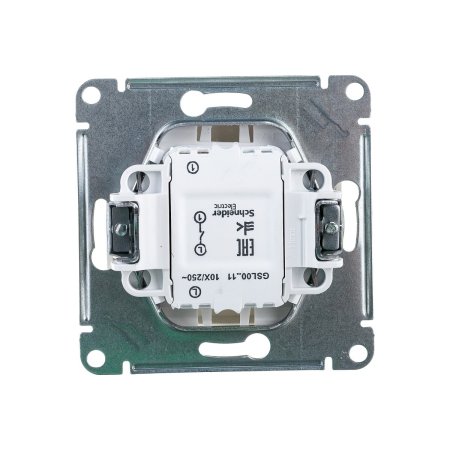 Выключатель встраиваемый Schneider Electric Glossa 1 кл. платина, без подсветки, арт. GSL001211