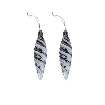 Набор елочных украшений Таинственное очарование Сосульки 10см цвет графитовый 2шт