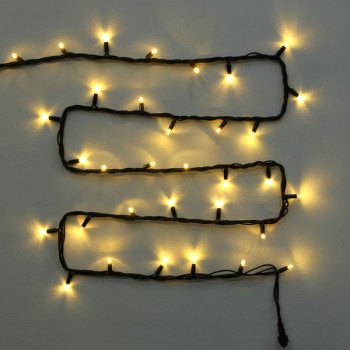 Гирлянда для улицы нить 11м белый теплый 120 LED ламп черный провод