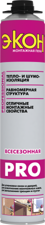 Пена монтажная всесезонная Экон ПРО всесезонная под пистолет 700 мл