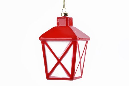 Елочное украшение Фонарь 7,6х10см цвет красный Елочное украшение Фонарь 7,6х10см цвет красный