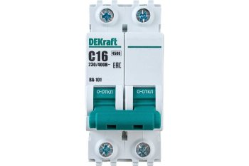 Автоматический выключатель Dekraft ВА-101 2P 16А хар-ка C 4,5кА Автоматический выключатель Dekraft ВА-101 2P 16А хар-ка C 4,5кА