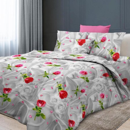 Комплект постельного белья Серебрянный будуар евро бязь белый