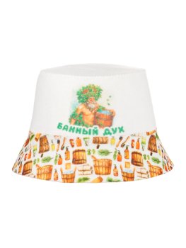 Шапка для бани ГлавБаня Панама Банный дух войлок