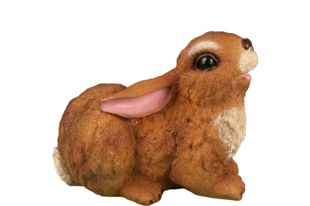 Садовая фигура Заяц пушистый смотрящий вверх 27см