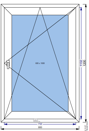 Окно ПВХ одностворчатое 800х1200 мм двухкамерное KBE Сибирь Окно ПВХ одностворчатое 800х1200 мм двухкамерное KBE Сибирь