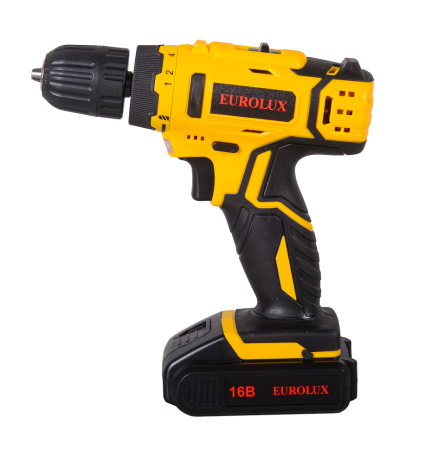 Дрель-шуруповерт аккумуляторная Eurolux ДА-16/2Li Li-ion 16В 2x1,5Ач 30Нм