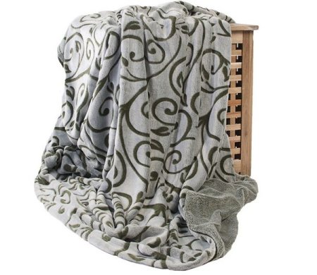 Плед Эльф с выстриженным узором 200х180см флис двуспальный