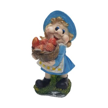 Садовая фигура Девочка с корзиной грибов 32 см