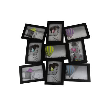 Фоторамка на 9 фото 15х10см цвет черный