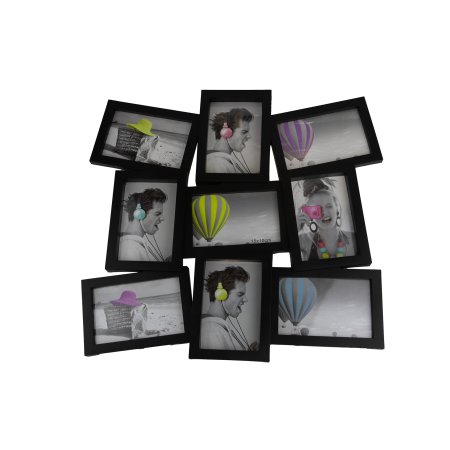 Фоторамка на 9 фото 15х10см цвет черный