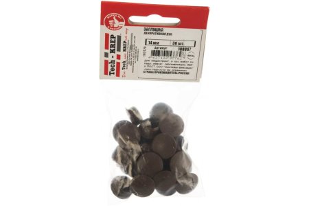 Заглушка декоративная 14мм дуб 30 шт.