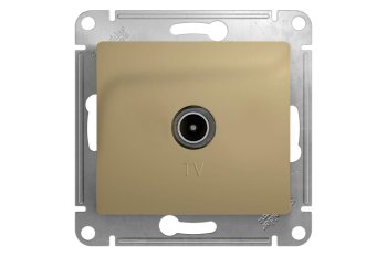 Розетка TV одиночная встраиваемая Schneider Electric Glossa цвет титан, арт. GSL000491