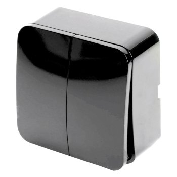 Выключатель накладной STEKKER София 2 кл. черный, арт. 49293