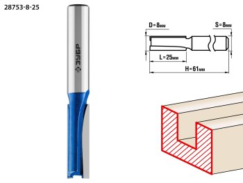 Фреза Зубр пазовая прямая 8 мм 1 шт Фреза Зубр пазовая прямая 8 мм 1 шт