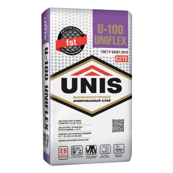 Клей для керамогранита U100 UNIFLEX Юнис 25 кг