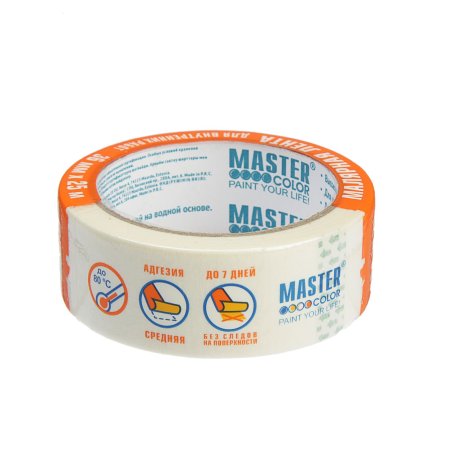 Лента малярная Master Color 36 мм х 25м белый 80°C