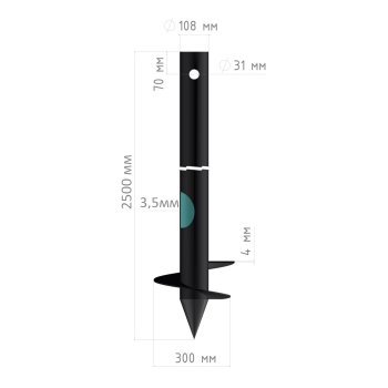 Свая винтовая сварная 108/2500-1-300