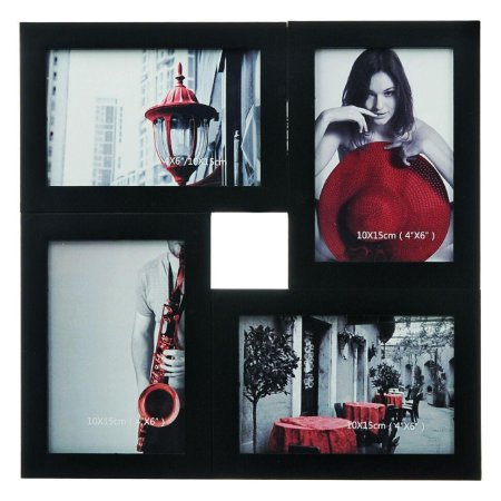 Фоторамка на 4 фото 32х32см цвет черный
