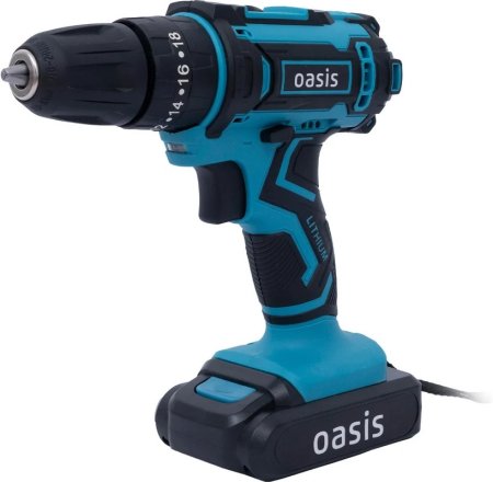 Дрель-шуруповерт аккумуляторная Oasis ASU-18S Li-lon 18В 2x2Ач 40Нм