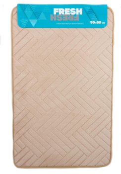 Коврик для ванной комнаты Паркет 50х80см цвет бежевый Коврик для ванной комнаты Паркет 50х80см цвет бежевый