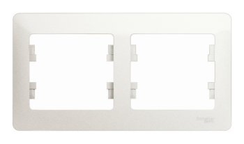 Рамка Schneider Electric Glossa 2 поста, цвет перламутр, арт. GSL000602 Рамка Schneider Electric Glossa 2 поста, цвет перламутр, арт. GSL000602