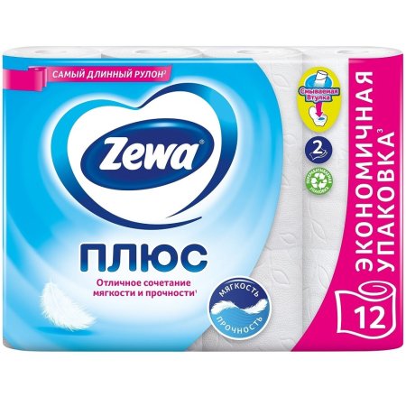 Бумага туалетная Zewa Плюс 12шт Бумага туалетная Zewa Плюс 12шт