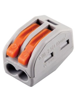 Клемма быстрозажимная с рычажком STEKKER LD222-412 0,08-4 мм2 2-проводная без пасты уп.5шт.