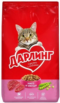 Корм сухой для кошек Дарлинг мясо и овощи 1 750г