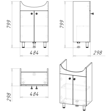 Комплект мебели Крит (Тумба, раковина, зеркало) напольная Крит 68х50х27,4см цвет белый Комплект мебели Крит (Тумба, раковина, зеркало) напольная Крит 68х50х27,4см цвет белый