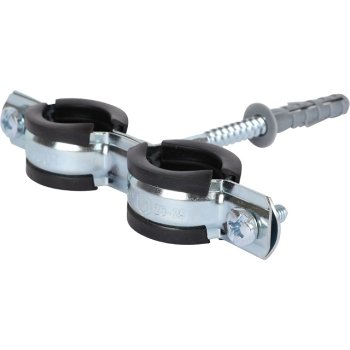 Хомут с дюбелем и шурупом STOUT d3/4" 1шт цвет хром