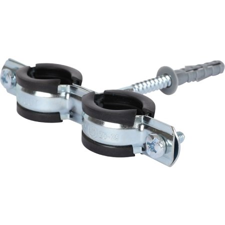 Хомут с дюбелем и шурупом STOUT d3/4" 1шт цвет хром