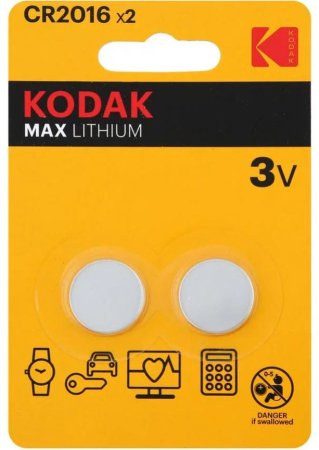 Батарейка литиевая MAX Lithium CR2016 2шт/уп.