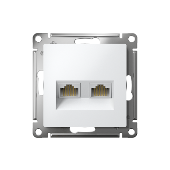 Розетка компьютерная двойная Schneider Electric AtlasDesign цвет белый, арт. ATN000185